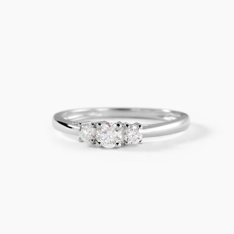Bague Neely Platine Blanc Diamant Synth&eacute;tique - Bagues solitaires Femme | Histoire d&rsquo;Or
