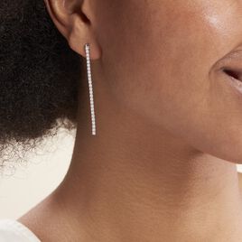 Boucles D'oreilles Pendantes Lou-anne Argent Blanc Oxyde De Zirconium - Boucles d'oreilles fantaisie Femme | Histoire d’Or