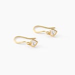 Boucles D'Oreilles Pendantes Gredel Argent Dor&eacute; A L'Or 750/1000 Oxyde De Zirconium - Boucles d'oreilles fantaisie Femme | Histoire d&rsquo;Or