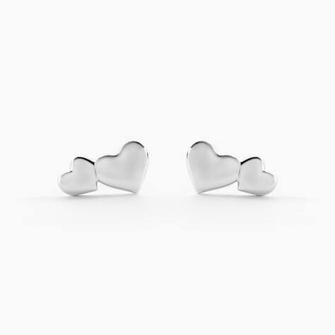 Boucles D'oreilles Puces Te Amo Argent Blanc - Boucles d'oreilles fantaisie Femme | Histoire d’Or