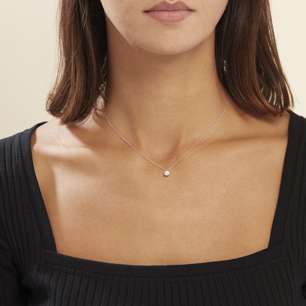 Collier Elfa Or Blanc Diamant - Colliers Femme | Histoire d’Or