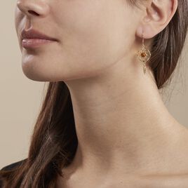 Boucles D'oreilles Pendantes Lona Argent Jaune Ambre - Boucles d'Oreilles Attrape rêves Femme | Histoire d’Or