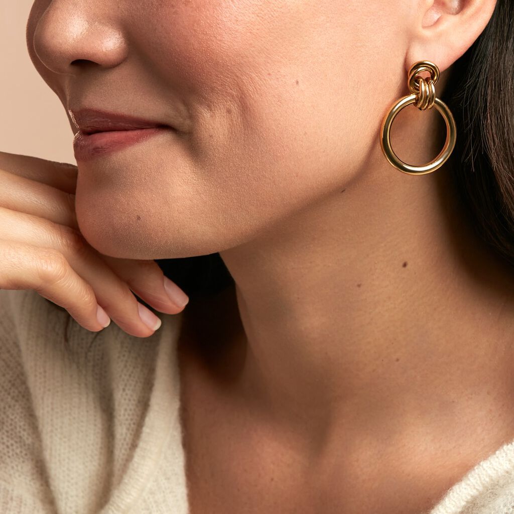 Boucles D'oreilles Puces Josephine Acier Doré - Boucles d'oreilles fantaisie Femme | Histoire d’Or
