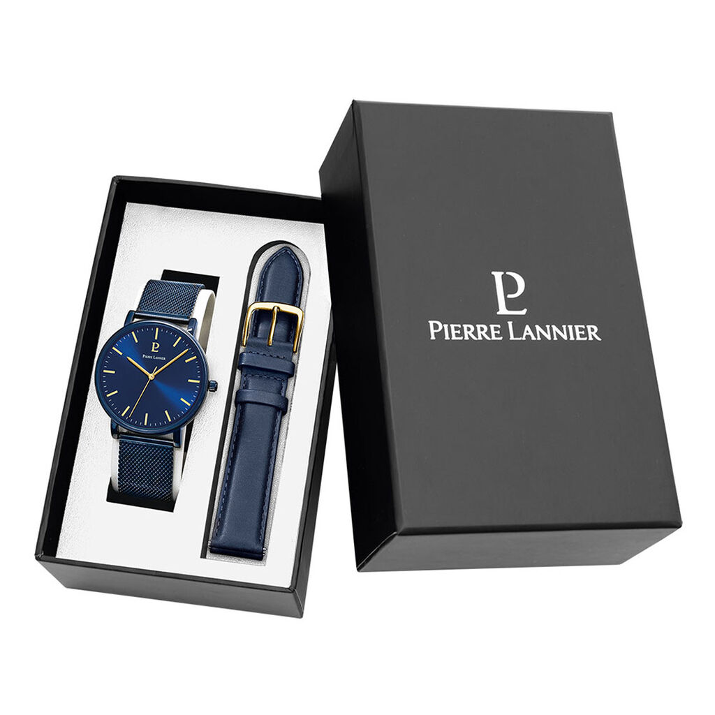 Coffret De Montre Pierre Lannier Essential Bleu - Montres Homme | Histoire d&rsquo;Or