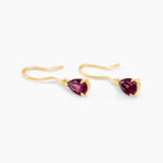 Boucles D'oreilles Puces Rhodolite Kayline Or Jaune Rhodolite - Boucles d'oreilles pendantes Femme | Histoire d&rsquo;Or