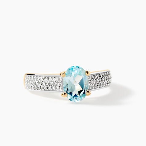 Bague Solitaire Crista Or Jaune Topaze Et Oxyde - Bagues solitaires Femme | Histoire d&rsquo;Or