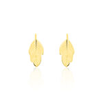 Boucles D'oreilles Puces Floria Feuilles Or Jaune - Clous d'oreilles Femme | Histoire d&rsquo;Or