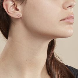 Boucles D'oreilles Puces Menel Argent Rose - Boucles d'oreilles fantaisie Femme | Histoire d’Or