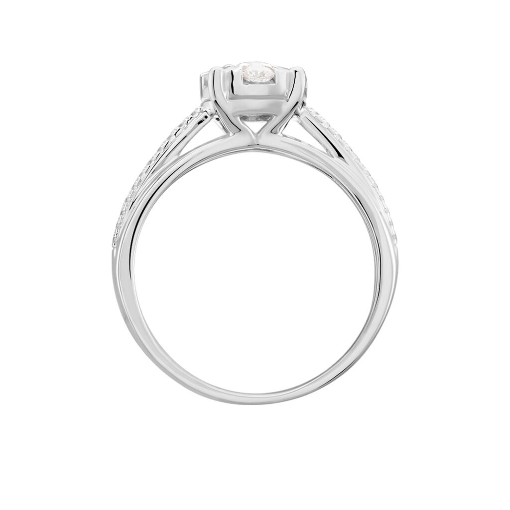 Bague Nazare Or Blanc Oxyde De Zirconium - Bagues solitaires Femme | Histoire d&rsquo;Or