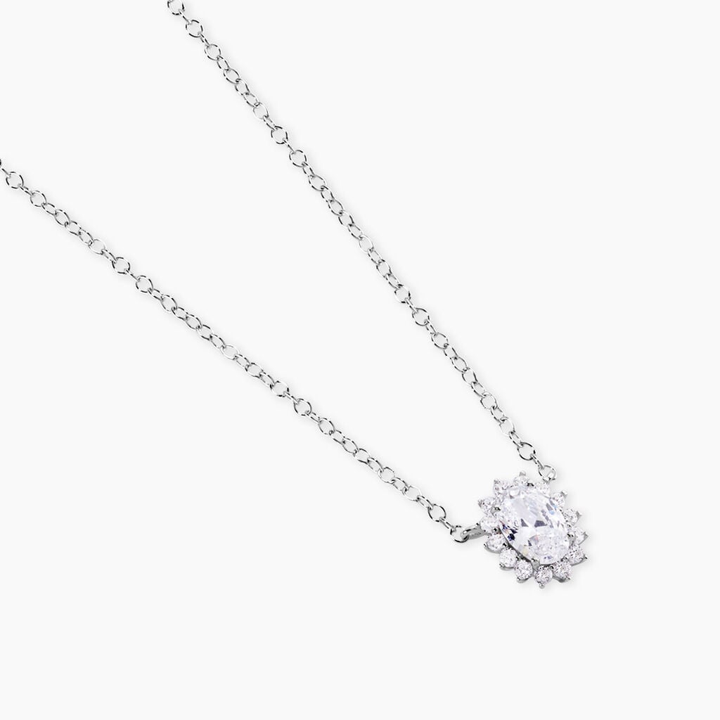 Collier Liz Argent Blanc Oxyde De Zirconium - Colliers fantaisie Femme | Histoire d&rsquo;Or