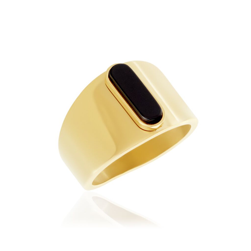 Bague Acier Doré Volcanus Agate - Bagues solitaires Femme | Histoire d’Or