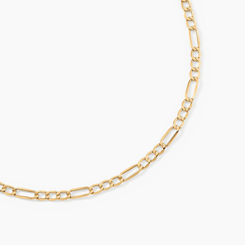 Collier Or Jaune Maille Alternée 1/3