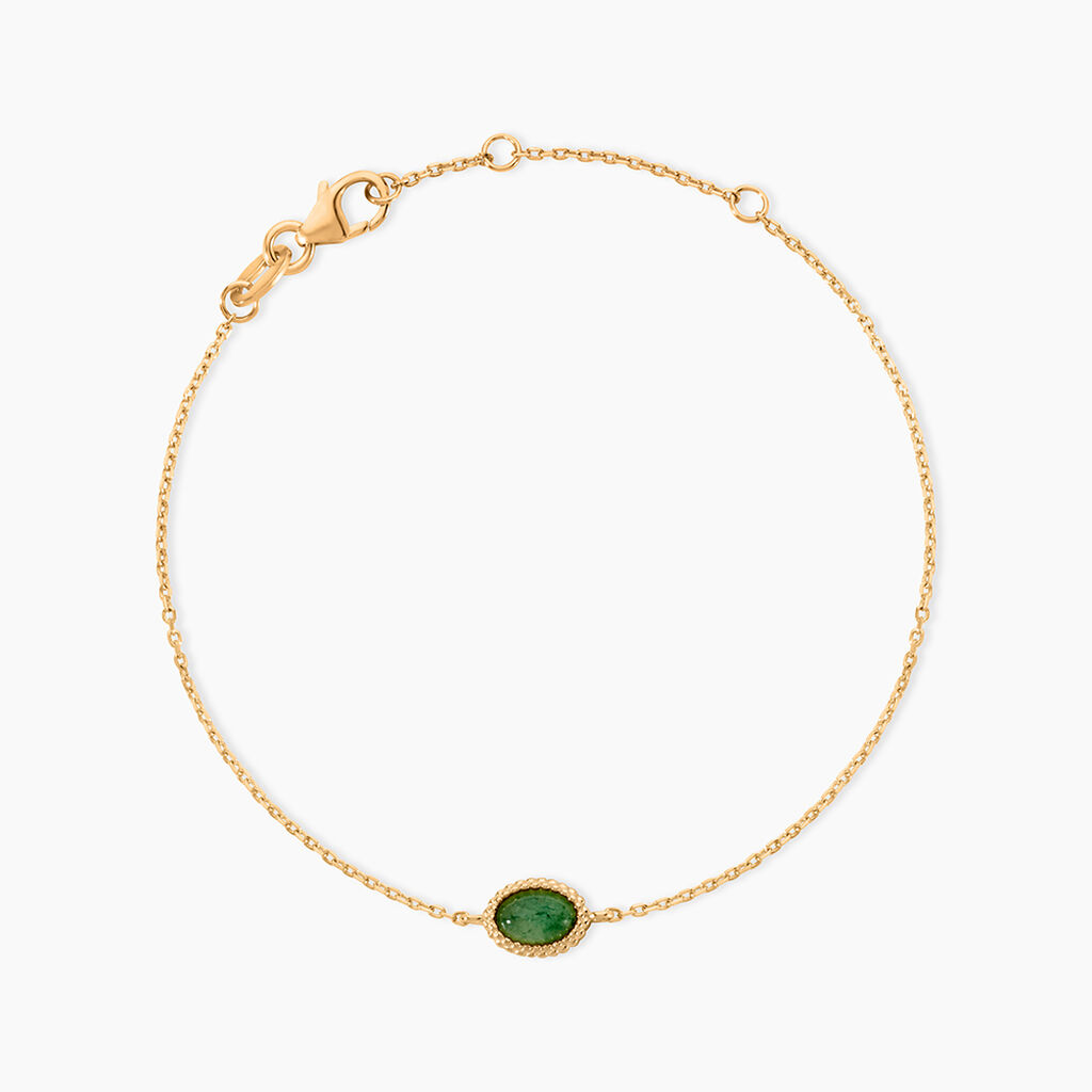 Bracelet Vintage Love Plaque Or Jaune Aventurine - F&ecirc;te des m&egrave;res Femme | Histoire d&rsquo;Or