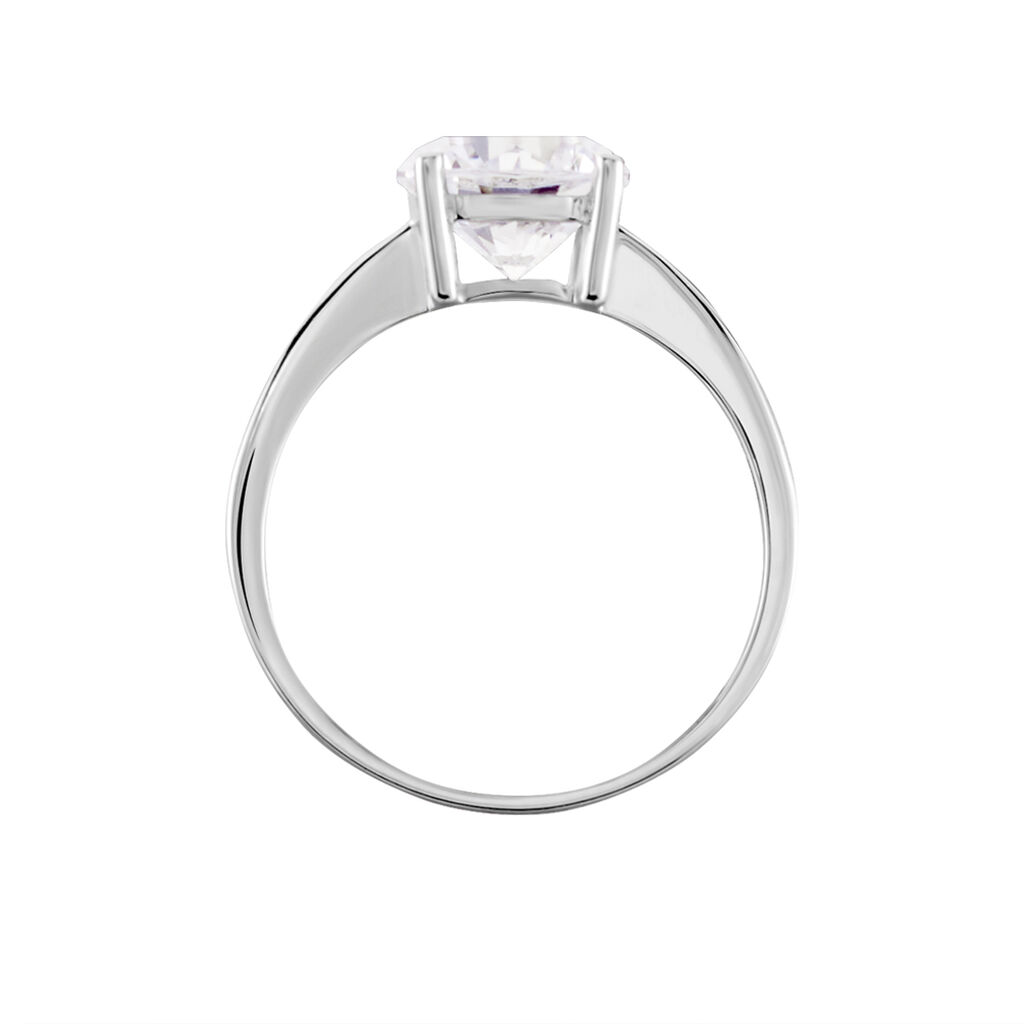 Solitaire Abriel Or Blanc Oxyde De Zirconium - Bagues solitaires Femme | Histoire d’Or