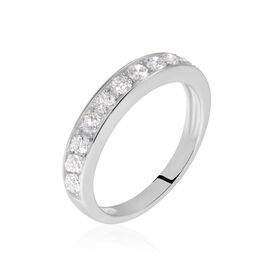 Demi-alliance Or Blanc  Valentine Diamant Synthetique - Alliances Femme | Histoire d’Or