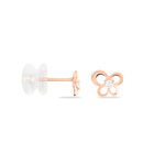 Boucles D'oreilles Puces Eleanor Fleur Or Rose Oxyde De Zirconium - Clous d'oreilles Femme | Histoire d&rsquo;Or