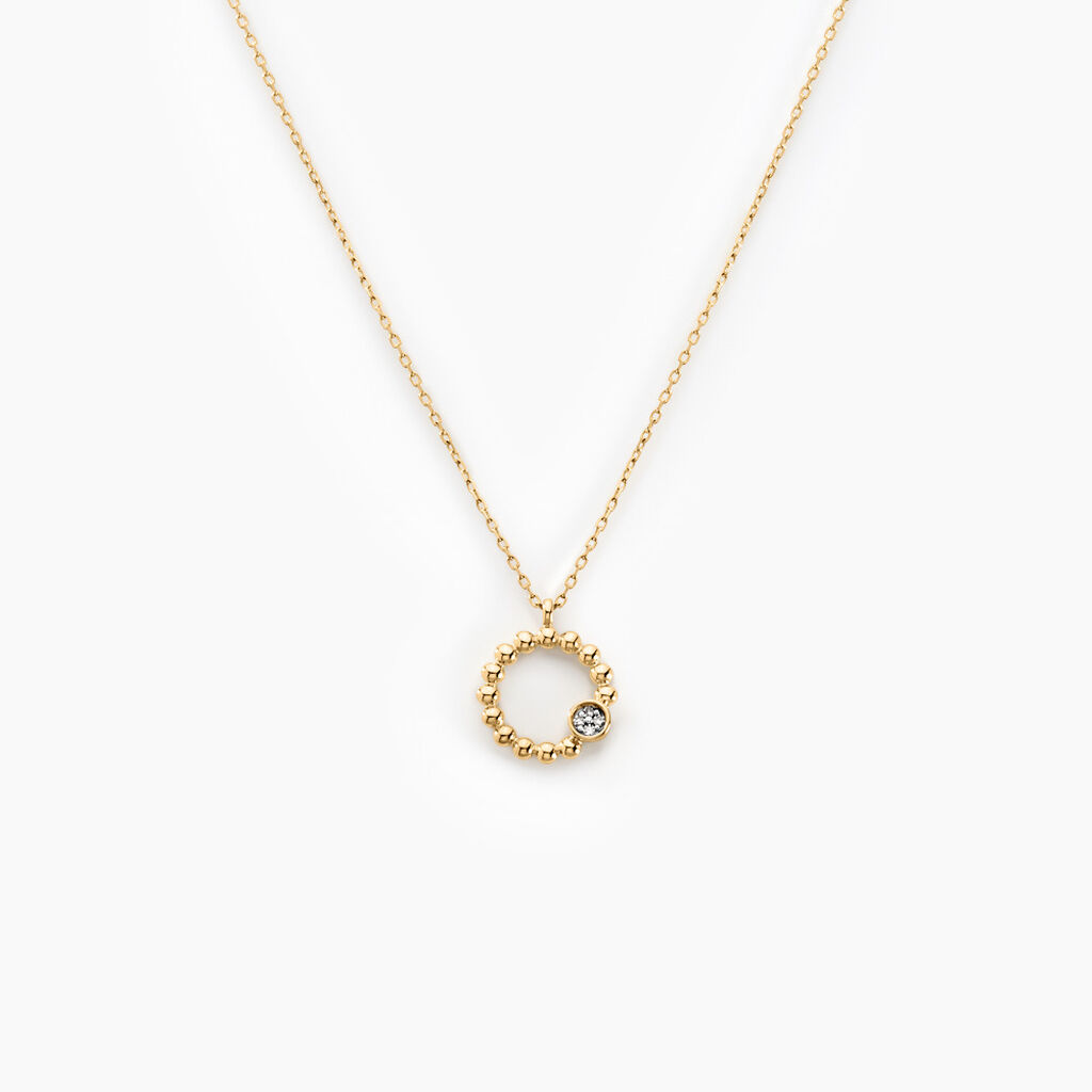 Collier Pearly Effect Or Jaune Diamant