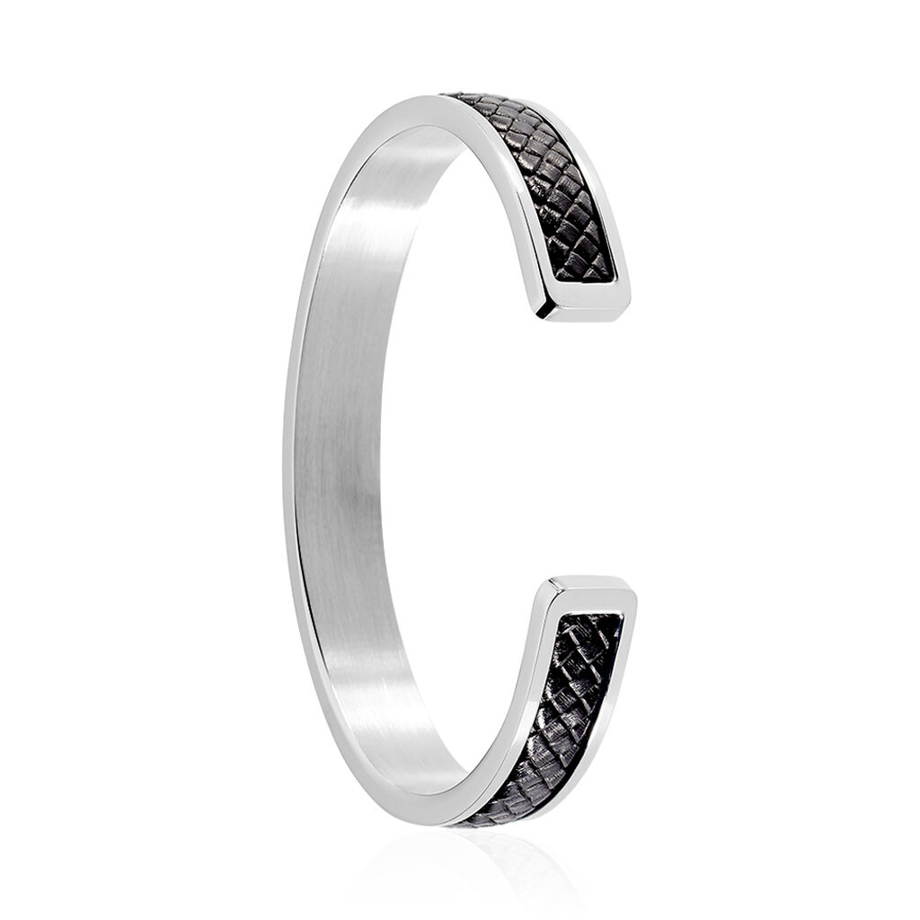 Bracelet Jonc Ahmet Acier Blanc - Bracelets Cuir Homme | Histoire d&rsquo;Or
