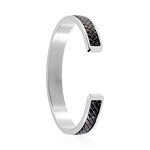 Bracelet Jonc Ahmet Acier Blanc - Bracelets Cuir Homme | Histoire d&rsquo;Or