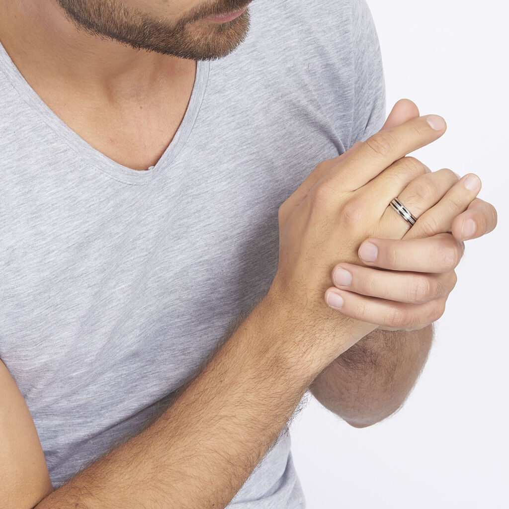 Bague Jonc Maewen Acier Blanc - Bagues fantaisie Homme | Histoire d’Or
