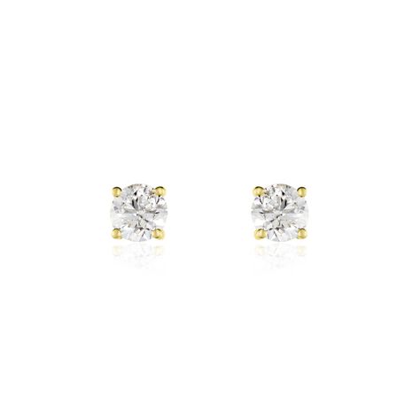 Boucles D'oreilles Puces Victoria Or Jaune Diamant - Clous d'oreilles Famille | Histoire d’Or