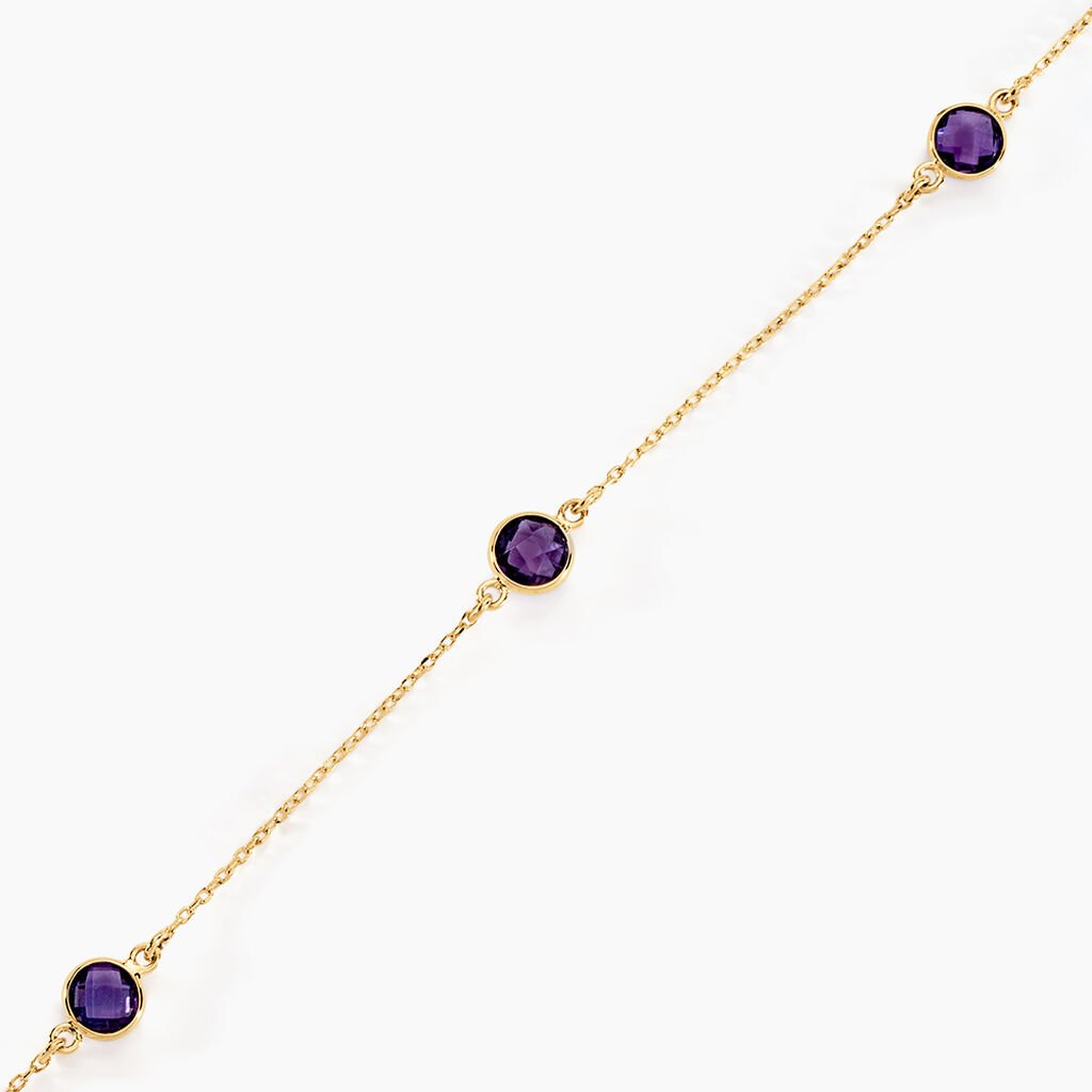 Bracelet Cressida Or Jaune Amethyste Violet - Bracelets Femme | Histoire d&rsquo;Or
