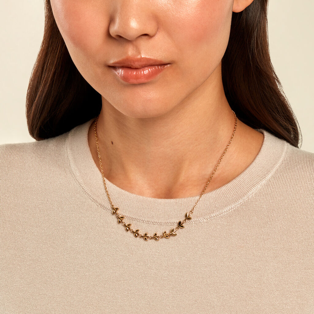 Collier Magaly Acier Jaune - Bijoux sans pierre Femme | Histoire d&rsquo;Or