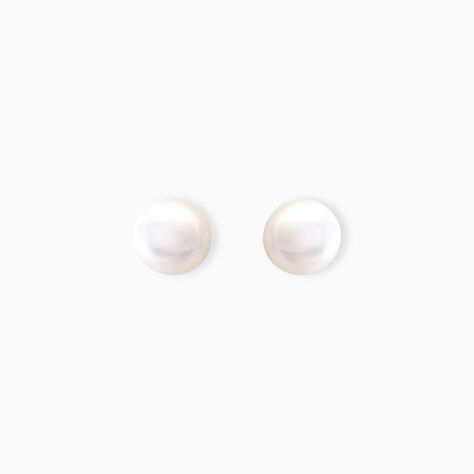 Boucles D'oreilles Puces Kesya Nacres Bouton Or Jaune Perle De Culture - Clous d'oreilles Femme | Histoire d’Or