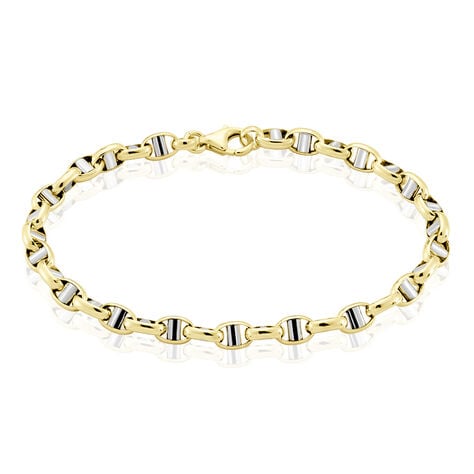 Bracelet Carlo Or Bicolore Maille Marine Ronde - Bracelets cha&icirc;ne Homme | Histoire d&rsquo;Or