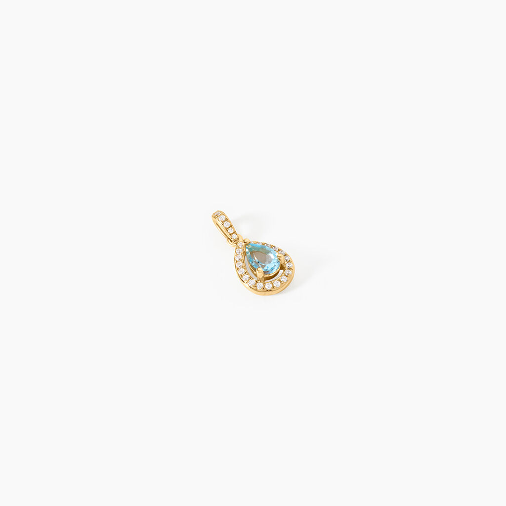 Pendentif Desiderius Argent Dor&eacute; A L'Or 750/1000 Topaze Oxyde De Zirconium - Pendentifs Femme | Histoire d&rsquo;Or