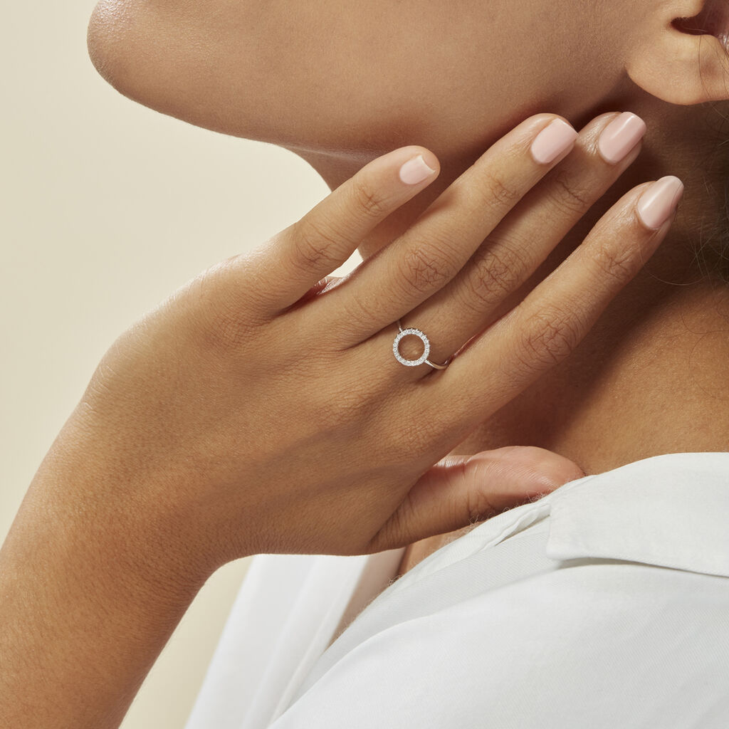 Bague Laureen Argent Blanc Oxyde De Zirconium - Bagues avec pierre Femme | Histoire d’Or