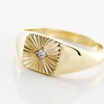 Chevaliere Plaqu&eacute; Or Erditse Oxyde De Zirconium - Bagues solitaires Femme | Histoire d&rsquo;Or