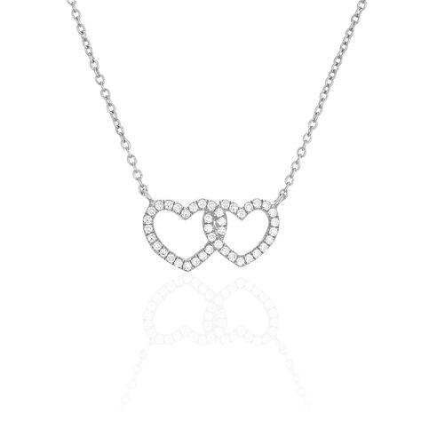 Collier Anne-ael Argent Blanc Oxyde De Zirconium - Colliers Coeur Femme | Histoire d’Or
