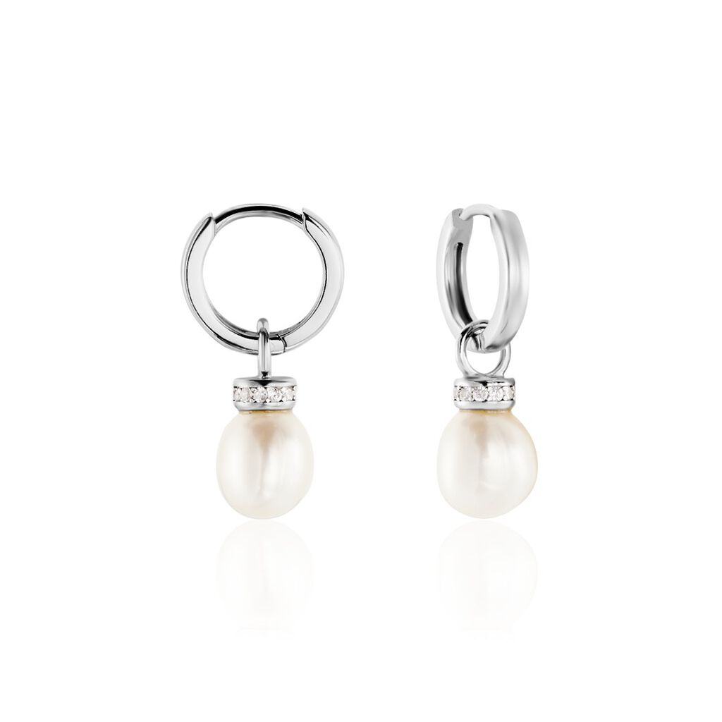 Boucles D'oreilles Pendantes Argent Blanc Iribert Perles De Culture - Boucles d'oreilles fantaisie Femme | Histoire d’Or