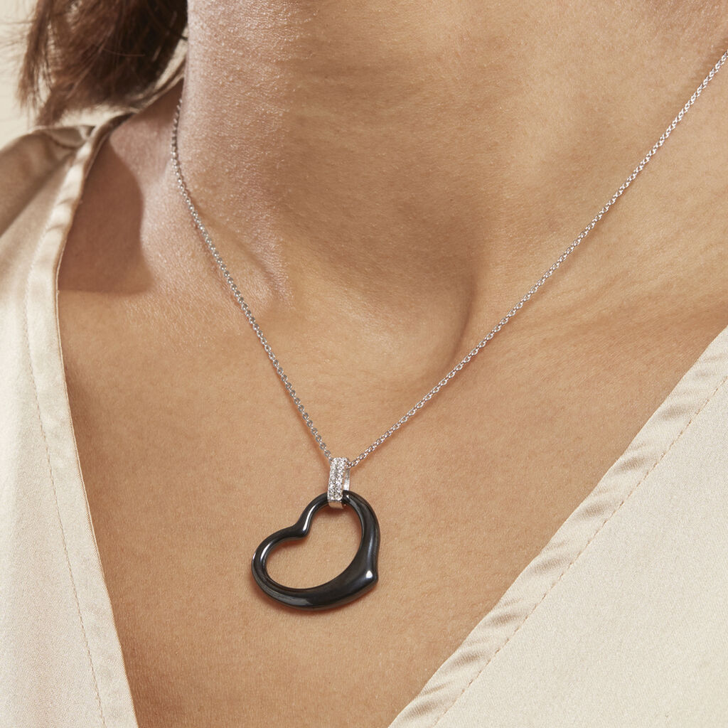 Collier Pam Argent Blanc Céramique Et Oxyde De Zirconium - Colliers fantaisie Femme | Histoire d’Or