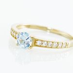 Bague Carrol Or Jaune Topaze Oxyde De Zirconium - Bagues solitaires Femme | Histoire d&rsquo;Or