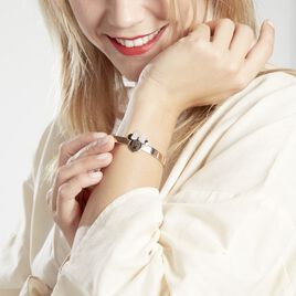 Bracelet Jonc Disney Acier Doré Rose Cristaux - Bracelets fantaisie Femme | Histoire d’Or