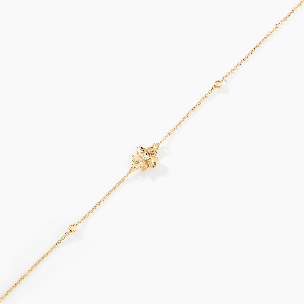 Bracelet Sakura Love Or Jaune Oxyde De Zirconium - Bracelets Femme | Histoire d&rsquo;Or