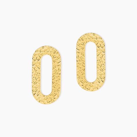 Boucles D'oreilles Puces Oren Acier Doré - Boucles d'oreilles fantaisie Femme | Histoire d’Or