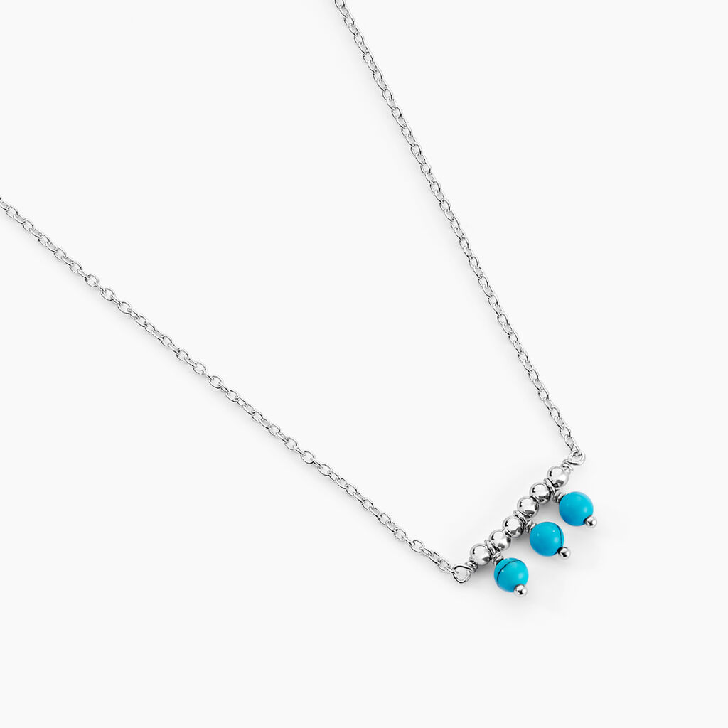 Collier Della Argent Blanc Turquoise - Colliers fantaisie Femme | Histoire d&rsquo;Or