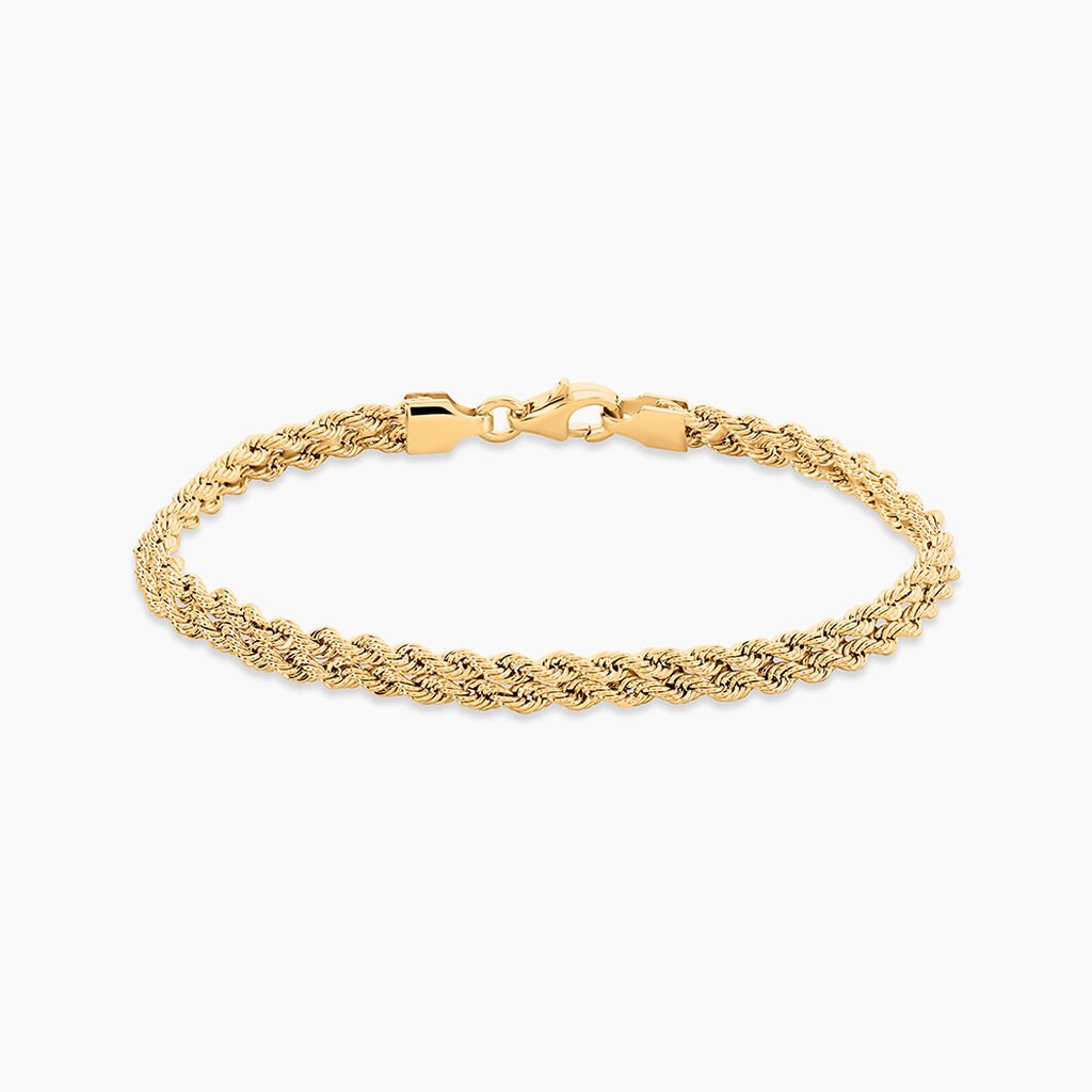 Bracelet Cordelia Maille Corde 2 Rangs Or Jaune - Bracelets cha&icirc;ne Femme | Histoire d&rsquo;Or