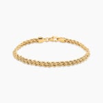 Bracelet Cordelia Maille Corde 2 Rangs Or Jaune - Bracelets cha&icirc;ne Femme | Histoire d&rsquo;Or