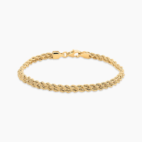 Bracelet Cordelia Maille Corde 2 Rangs Or Jaune - Bracelets cha&icirc;ne Femme | Histoire d&rsquo;Or