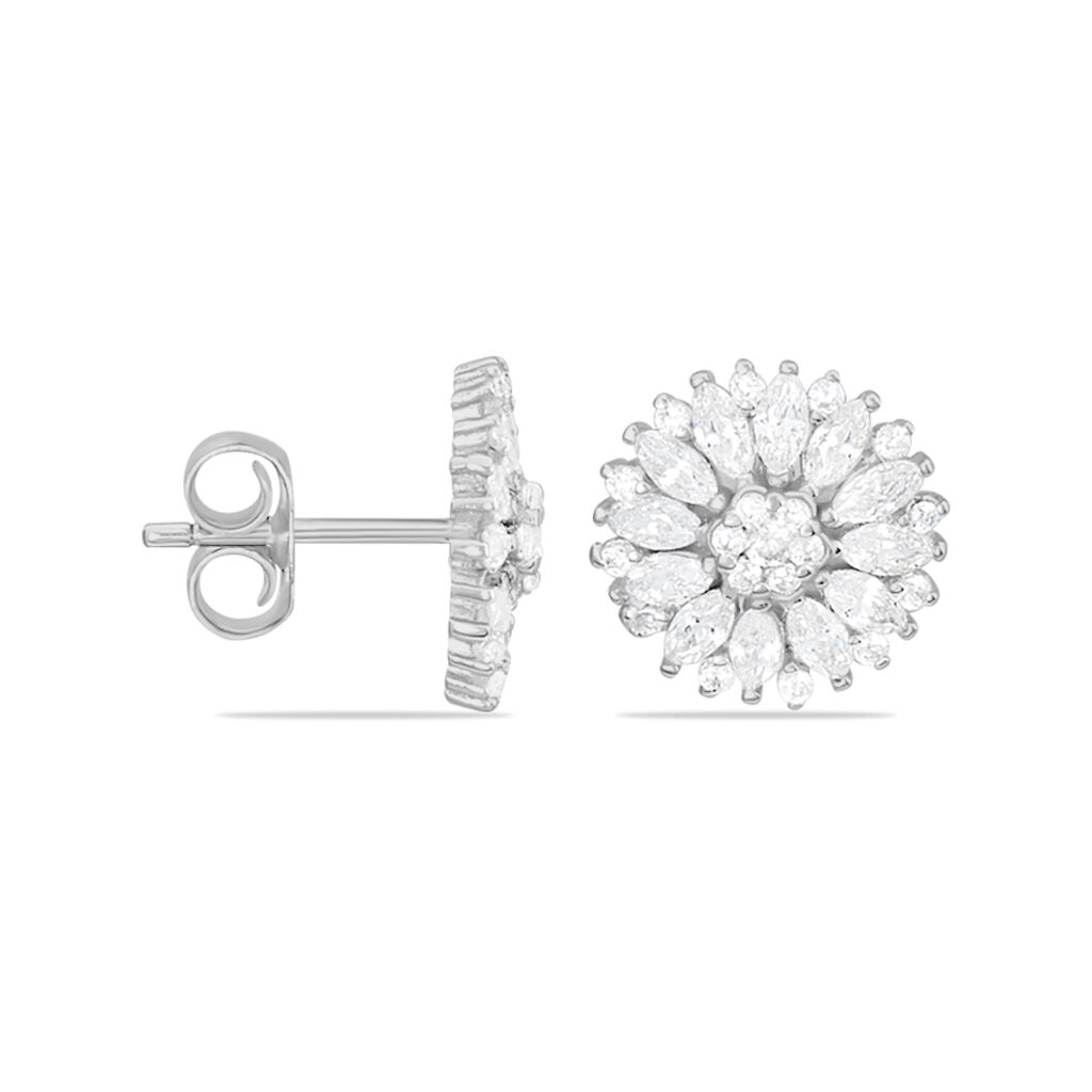 Boucles D'oreilles Puces Hyelana Argent Blanc Oxyde De Zirconium - Boucles d'oreilles fantaisie Femme | Histoire d’Or