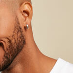 Cr&eacute;oles Pulse Argent Blanc - Boucles d'oreilles cr&eacute;oles Homme | Histoire d&rsquo;Or