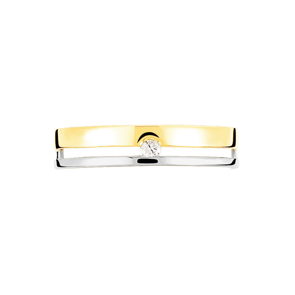 Bague Lola Or Bicolore Diamant - Bagues solitaires Femme | Histoire d’Or