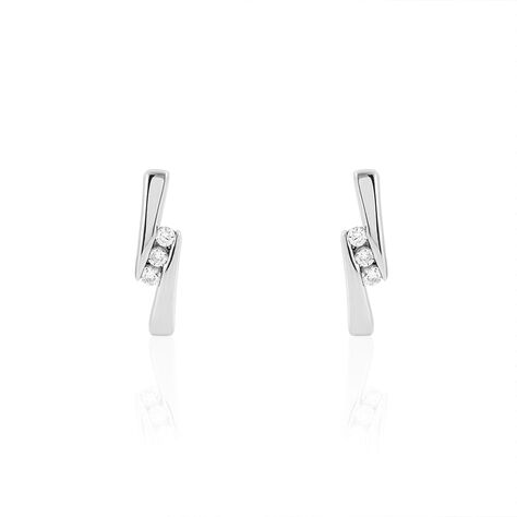 Boucles D'oreilles Puces Galya Or Blanc Diamant - Clous d'oreilles Femme | Histoire d’Or