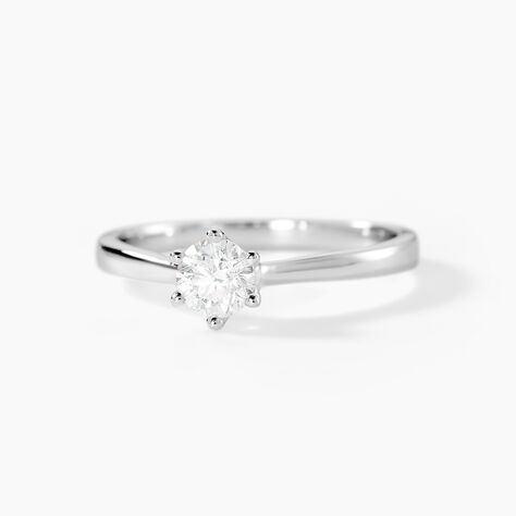Bague Athena Or Blanc Diamant - Bagues solitaires Femme | Histoire d&rsquo;Or