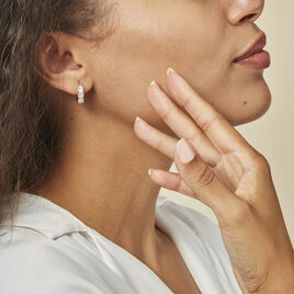 Boucles D'oreilles Pendantes Jacotte Plaque Or Oxyde De Zirconium - Boucles d'oreilles créoles Femme | Histoire d’Or
