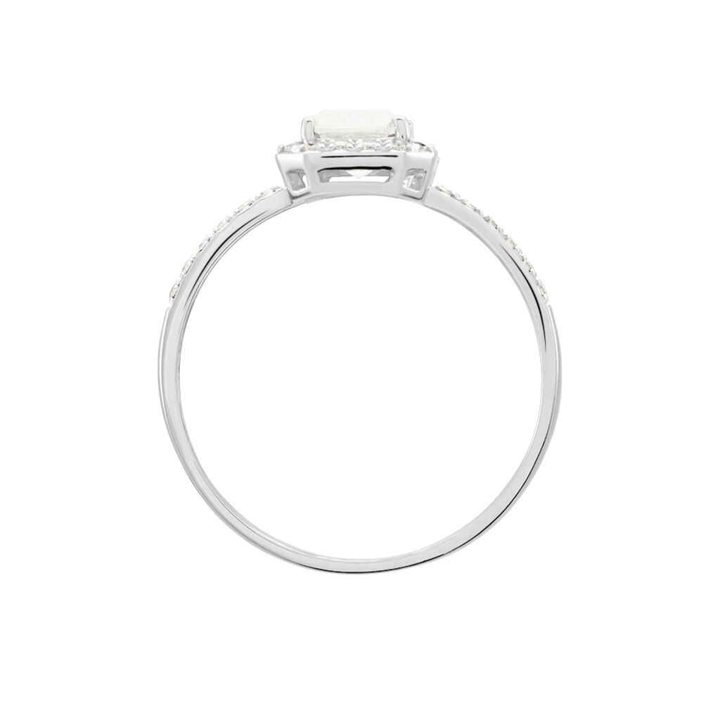 Bague Solitaire Accompagnž Or Blanc Addy Oxyde De Zirconium - Bagues solitaires Femme | Histoire d&rsquo;Or